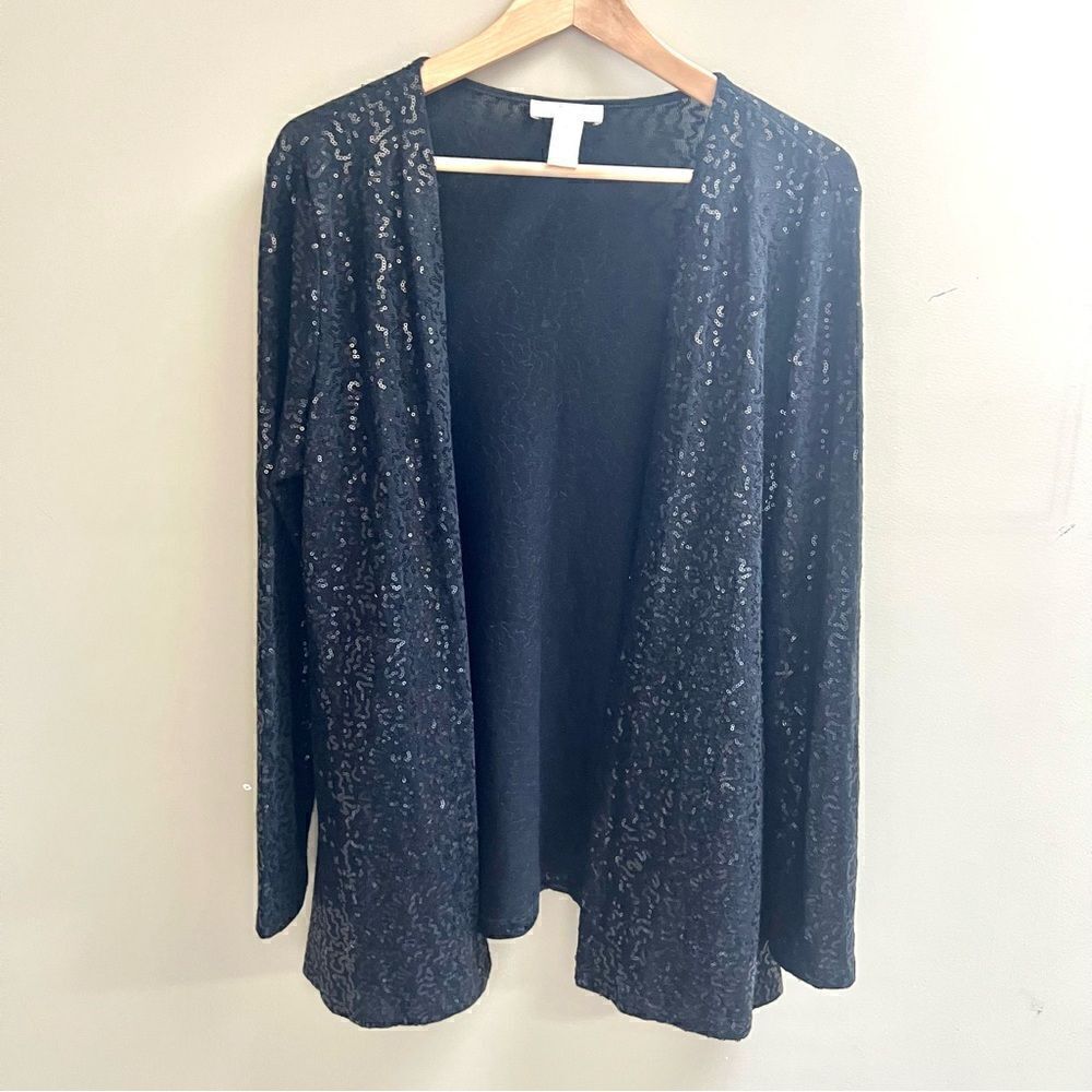 Kenar black dressy sequined cardigan.  Size L